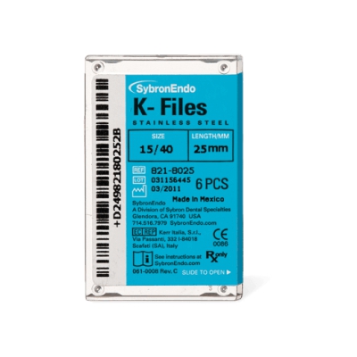 Lima K-Files 25mm nº15 branca c/6 - Kerr